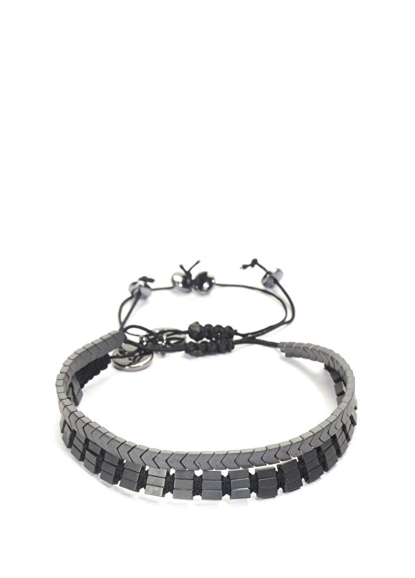 Beymen Club Black Gray Stones 2 Pieces Men's Bracelet - 1