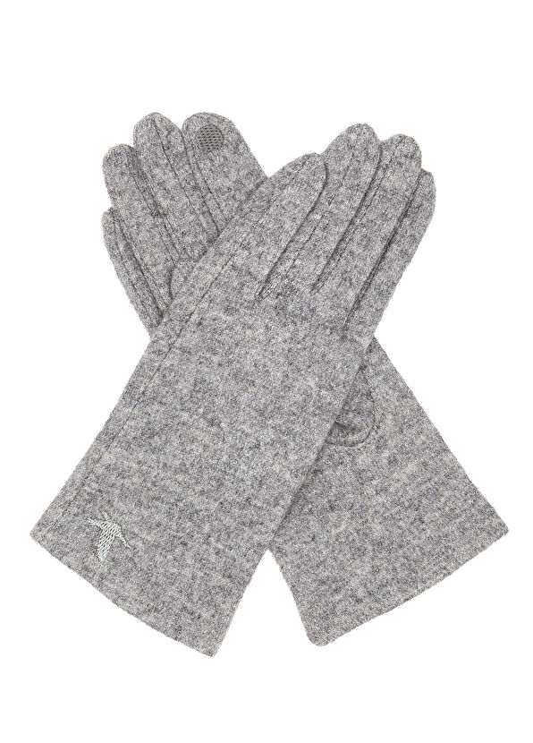 Beymen Club Grey Logo Women's Wool Gloves - 2