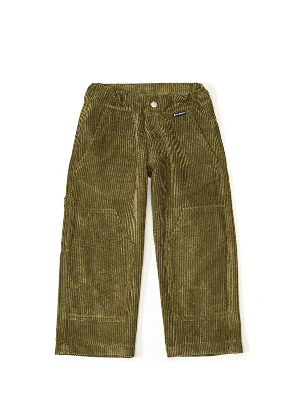 Palm Angels Yeşil Erkek Çocuk Kadife Pantolon - 1