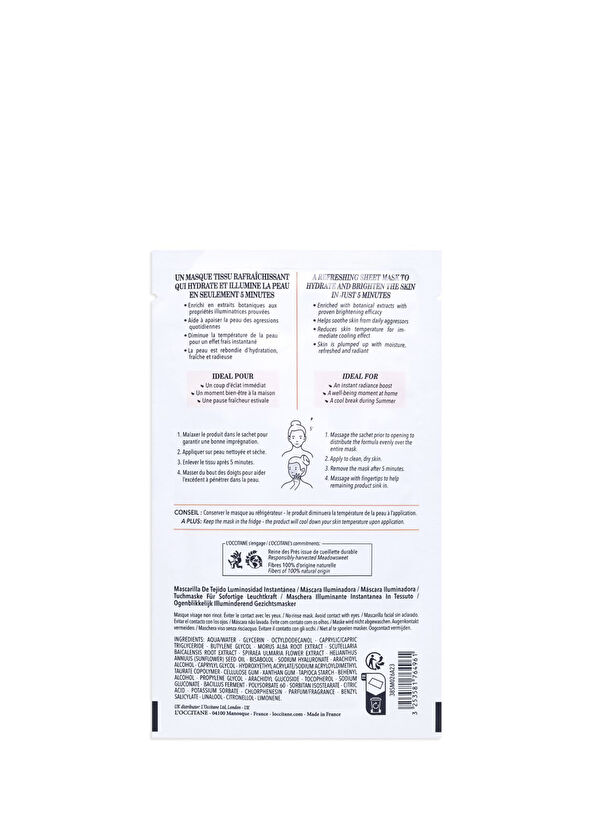 L'Occitane Reine Blanche Aydınlatıcı Kağıt Maske - 2