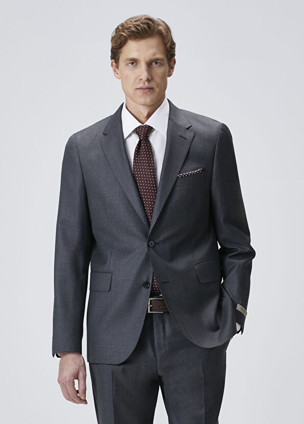 Drop 7 Gri Yün Takım Elbise - Görsel 5