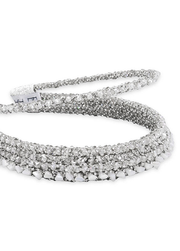 Eli Peacock Romantica Gümüş Kristal Taşlı Kadın Taç - 2