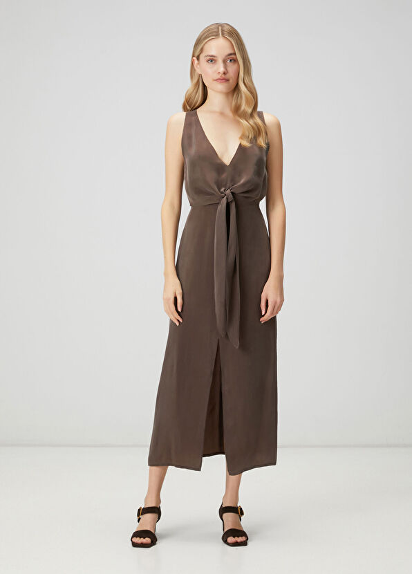 Beymen Club Brown Knot Detail Long Dress - 3