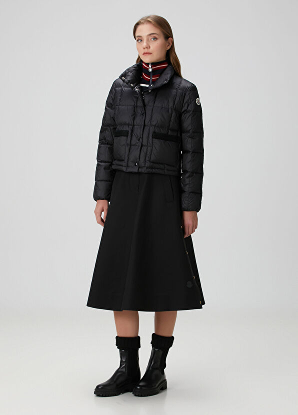 Jarcieu Siyah Crop Puffer Mont - Görsel 4