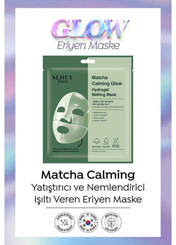 Dermal Seoul Face Matcha Soothing Glow Hydroid 3-Pack Paper Face Mask 34 gr - 2