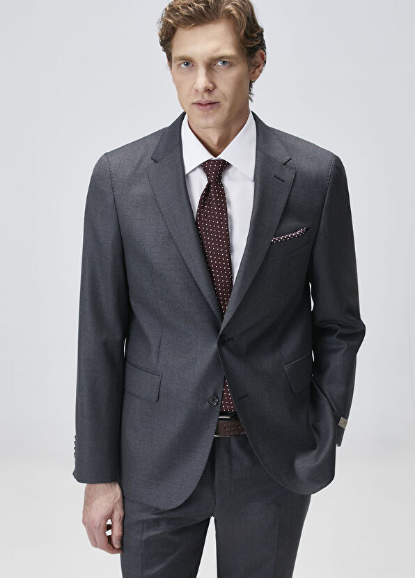 Drop 7 Gri Yün Takım Elbise - Görsel 3