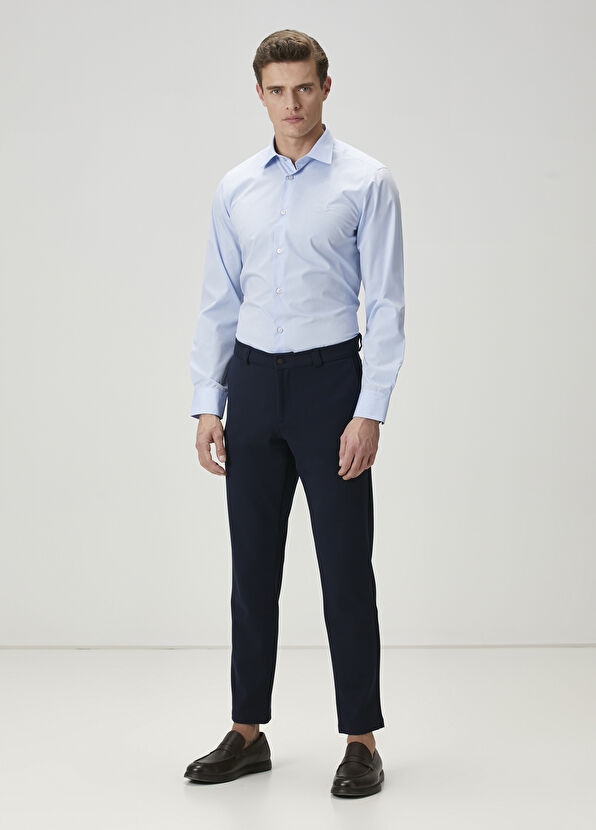 Beymen Club Slim Fit Mavi Non-Iron Poplin Gömlek - 3