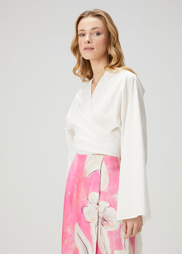 Beymen Club Kırık Beyaz Crop Gömlek - 3