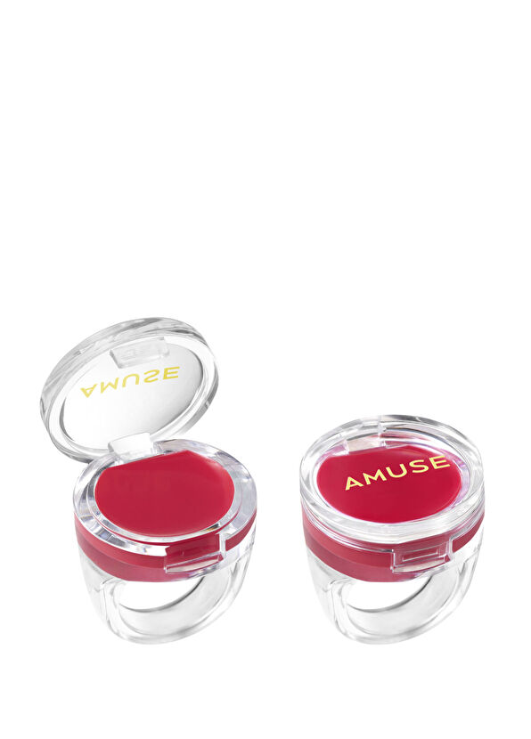 Amuse Ring Balm #02 Strawberry Jam Moisturizing & Brightening Ring Lip Balm with Peptide & Panthenol - 1