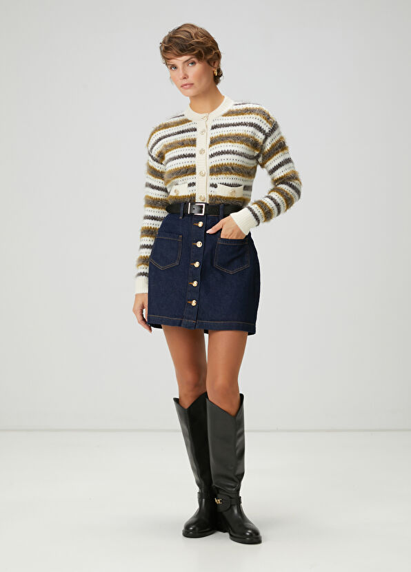 Beymen Club Lacivert Mini Denim Etek - 1