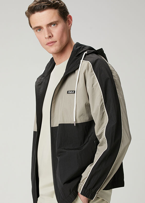 Beymen Club Beige Black Hooded Coat - 2