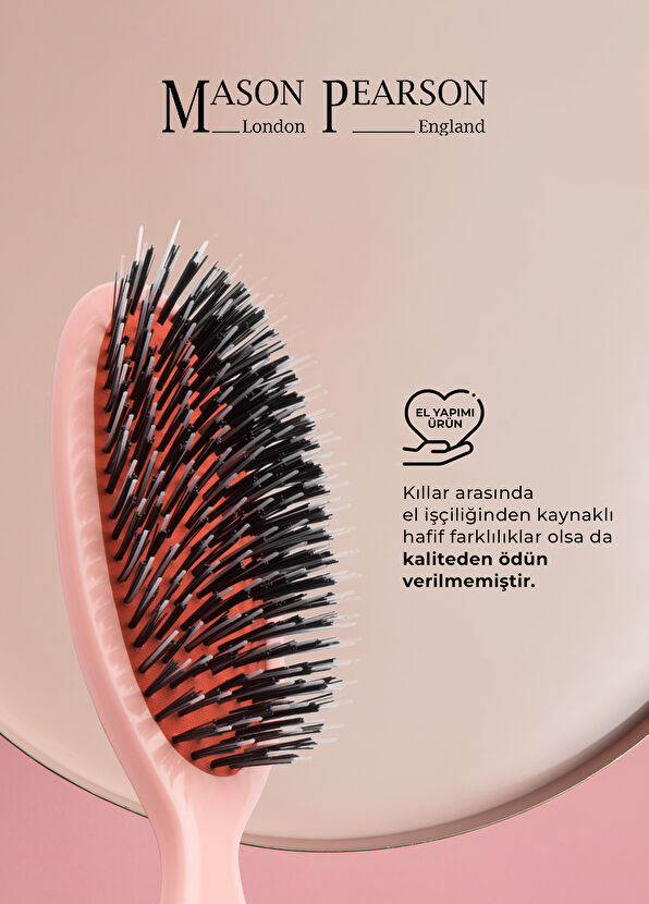 Mason Pearson Pocket Bristle Nylon BN4 Pink Hair Brush - 2