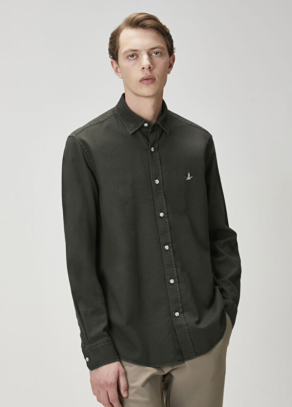 Beymen Club Comfort Fit Khaki Textured Shirt - 3