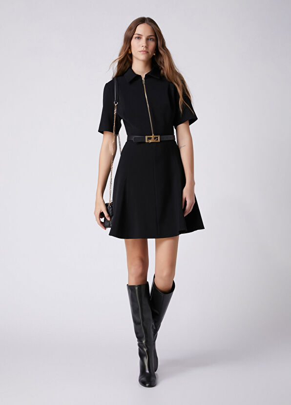 Beymen Club Black Zipper Mini Dress - 1