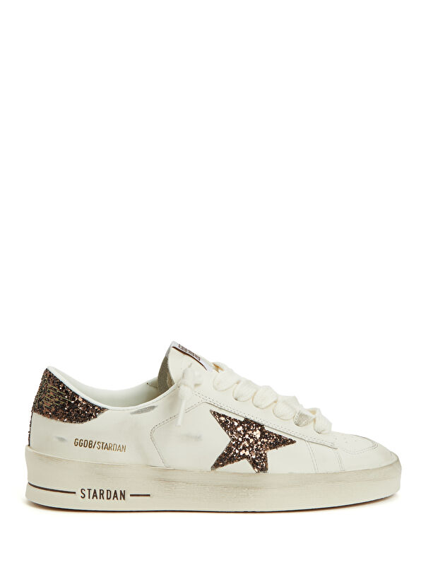 Stardan Beyaz Ekru Kadın Deri Sneaker - Görsel 3