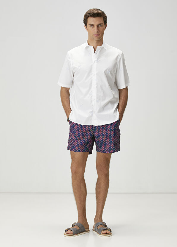 Beymen Club White Logo Embroidered Short Sleeve Poplin Shirt - 3