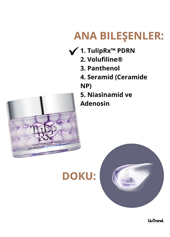 Apothe TulipRx PDRN Panthenol-V Cream Dolgunluk ve Işıltı Etkili Nemlendirici Yüz Kremi 50 ml  - 2