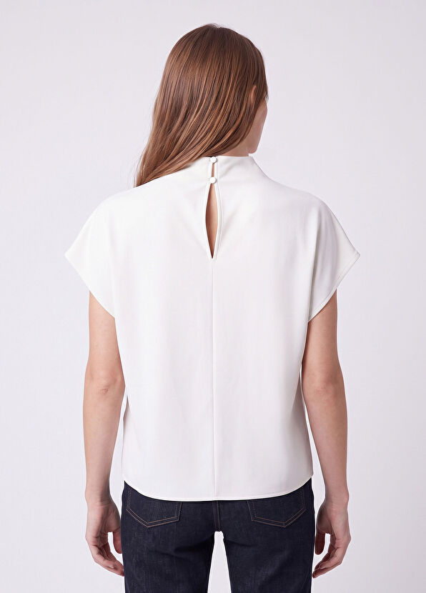 Beymen Club Cream Degaje Collar Flowing Blouse - 4