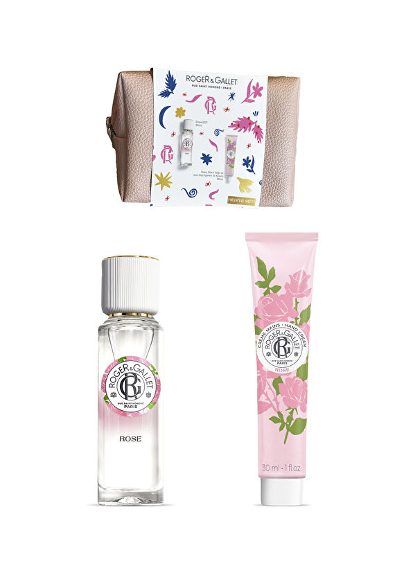 Roger&Gallet Rose Isparta Rose Italian Tangerine Perfume EDT 30 ml + Hand Cream 30 ml + Pink Makeup Bag Women's Perfume Set - 1