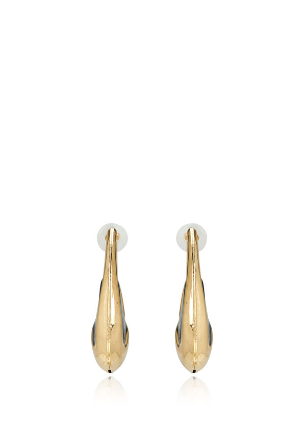 Beymen Club Gold Red Enamel Women's Oval Earrings - 1