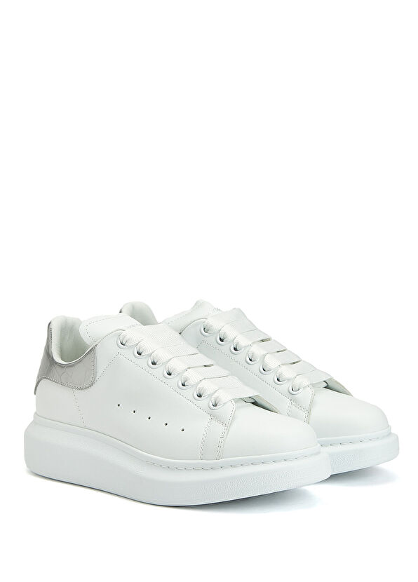 Oversized Beyaz Silver Kadın Deri Sneaker - Görsel 3