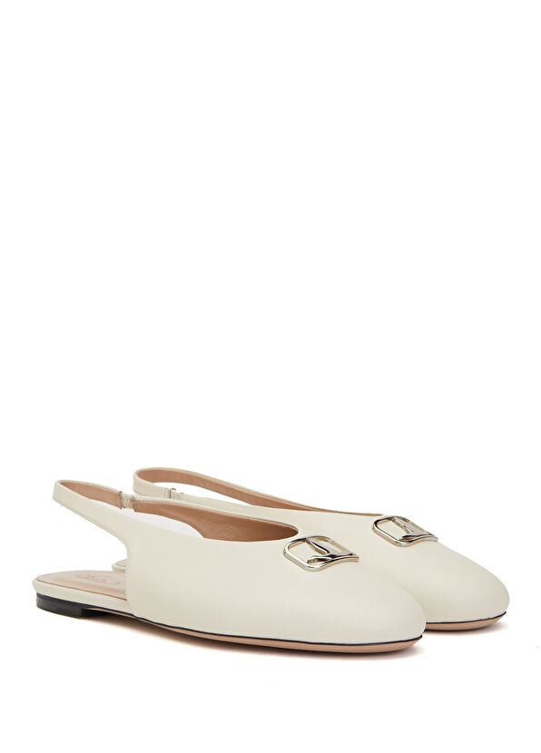 Beymen Club Ecru Leather Ballet Flats - 2