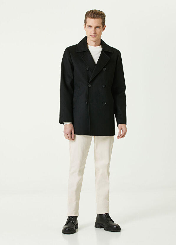 Beymen Club Siyah Kruvaze Kaban - 2