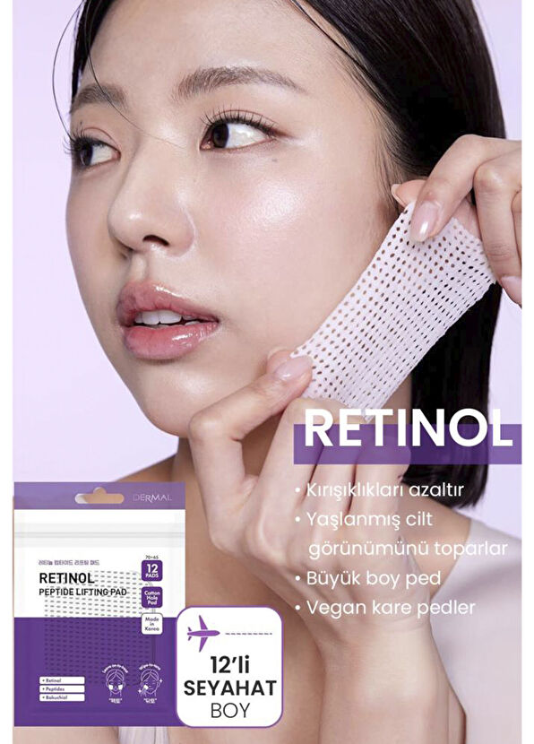 Dermal Retinol Peptit Lifting Yaşlanma ve Kırışıklık Karşıtı Tonik Pad 12 Adet - 2