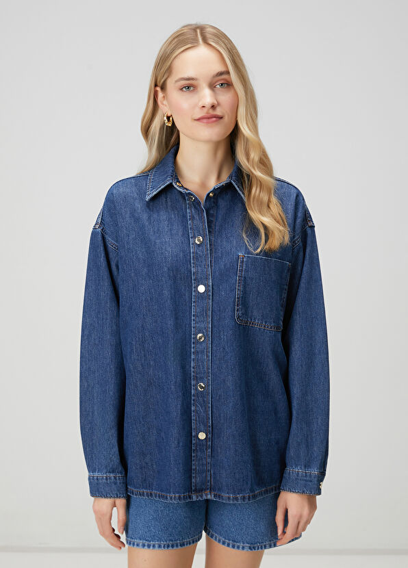 Beymen Club Blue Denim Outer Shirt - 4