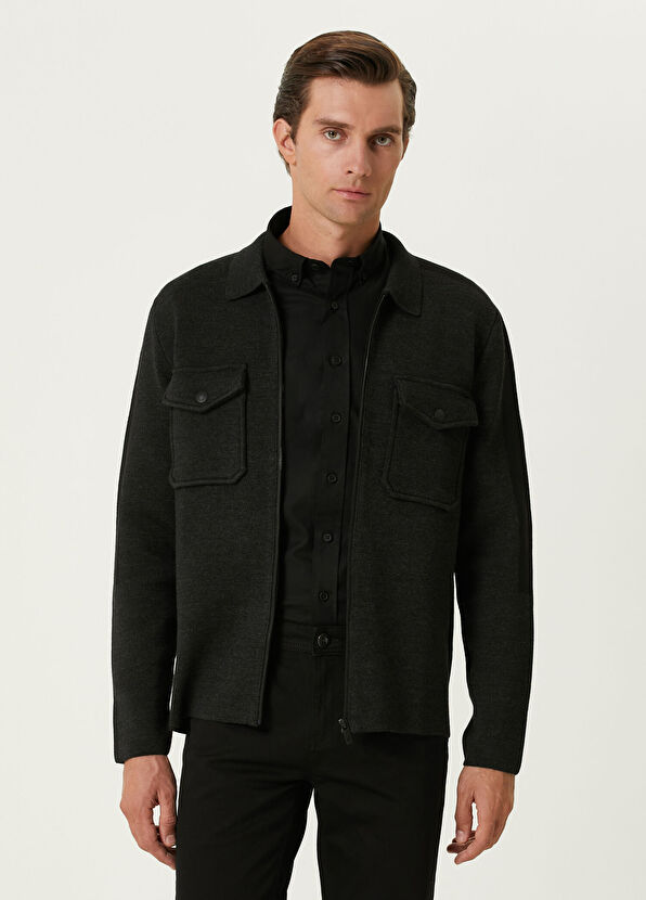 Beymen Club Anthracite Wool Knit Jacket - 1
