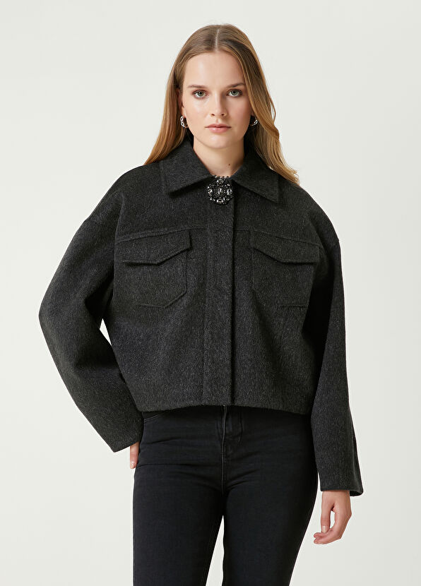 Beymen Club Antrasit Oversize Yün Ceket - 1