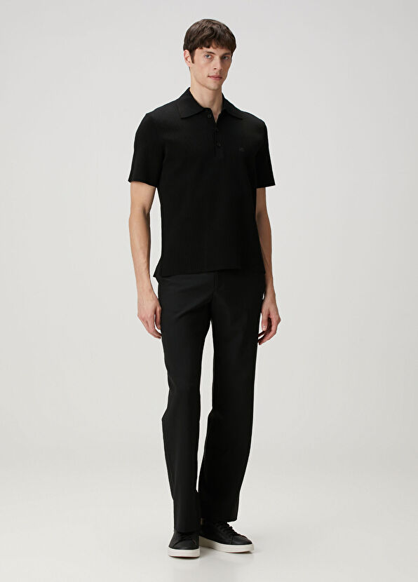 Courreges Siyah Polo Yaka Kısa Kollu Triko - 2