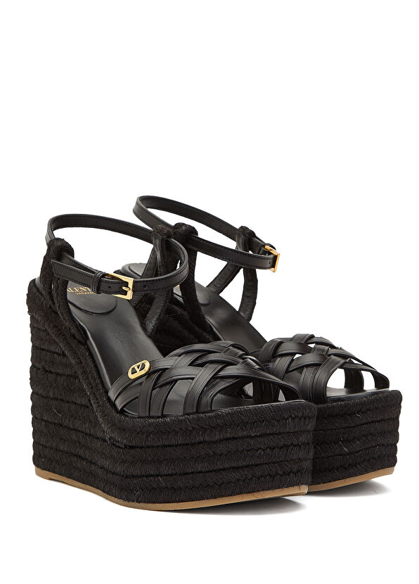 Siyah Kadın Deri Espadril - Görsel 3