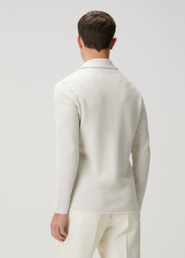 Maurizio Baldassari Brera White Jacquard Knit Jacket - 4