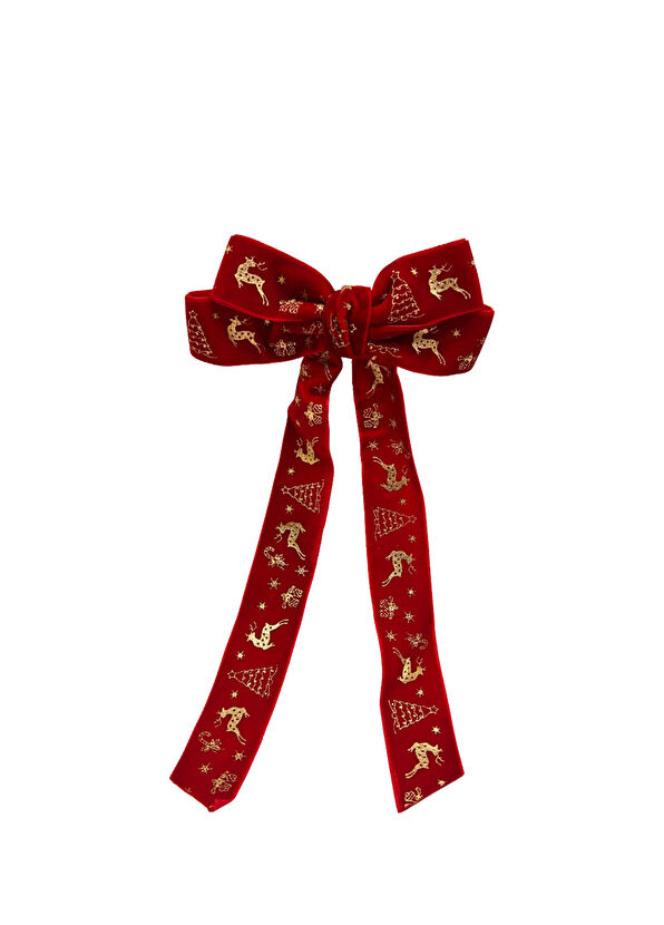 Mini & Kids Red Bow Velvet Girl's Bow Clasp - 1