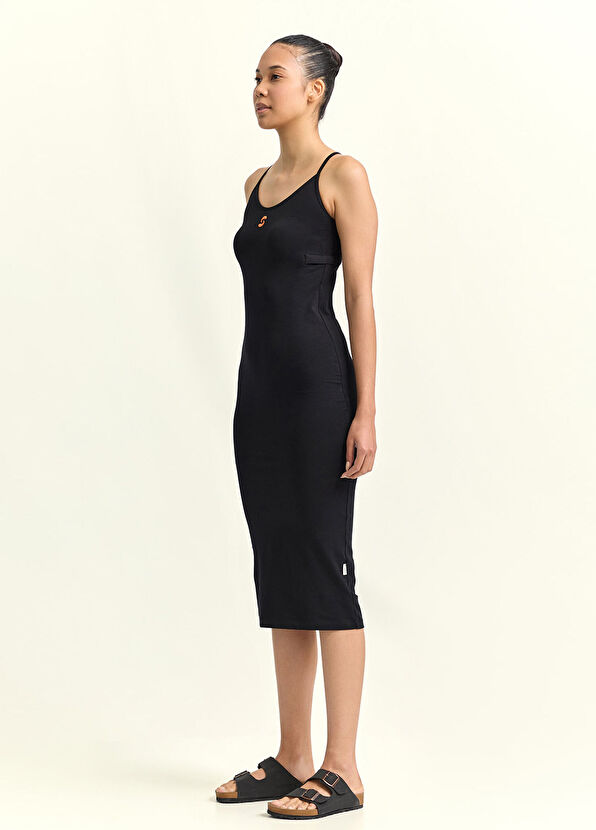 Nasaqu Saplu Bodycon Black Women's Midi Dress - 2