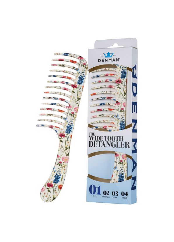 Denman D28 Wide Tooth Detangler Floral Fantasies Geniş Ağızlı Tarak  - 2