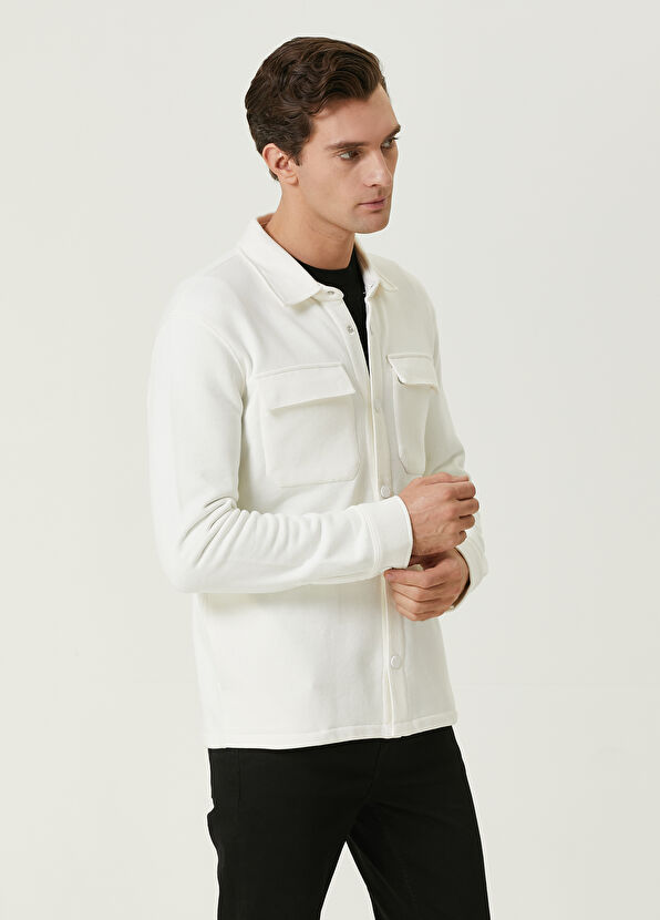 Beymen Club Ekru Jersey Dış Gömlek - 4