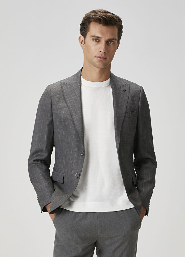 Beymen Club Gray Wool Coat - 1