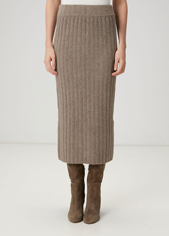 Beymen Club Mink Long Knit Skirt - 2