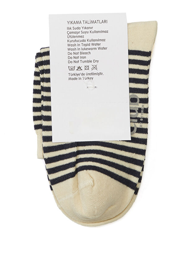 Beymen Club Navy Blue Striped Women's Socks - 2