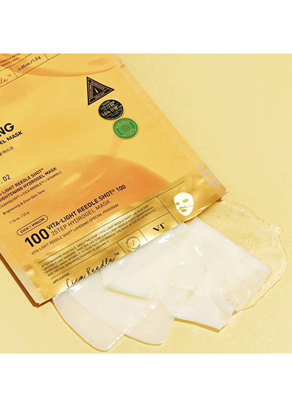 VT Cosmetics Vita Light Reedle Shot 100 Vitamin C Hydrogel Brightening Face Mask 1.5 gr + 33 gr - 2