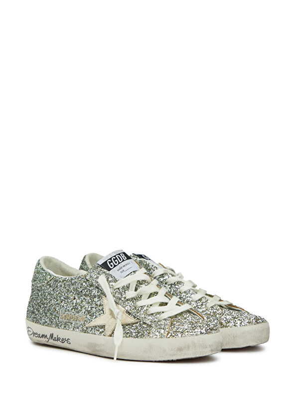 Golden Goose Super Star Silver Sequined Women's Sneakers - 2