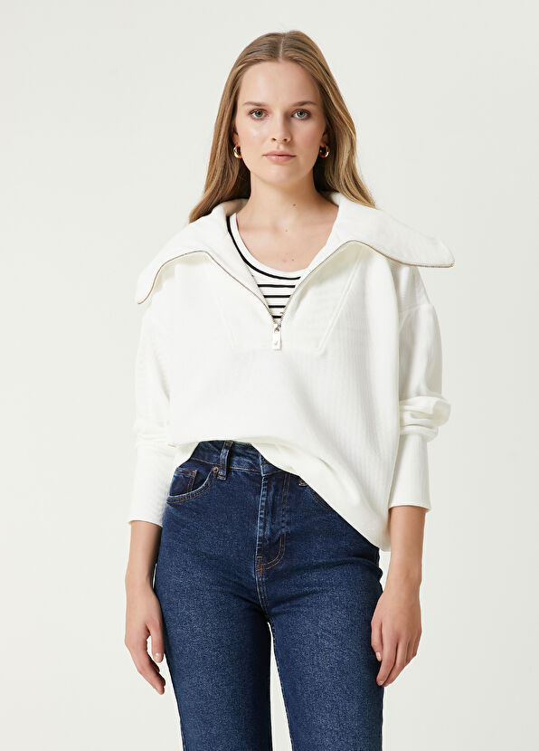 Beymen Club Ecru Oversize Sweatshirt - 4