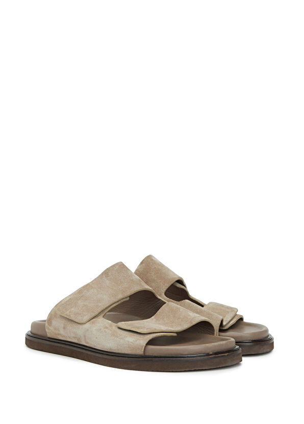 Beymen Club Mink Double Strap Men's Suede Slippers - 2