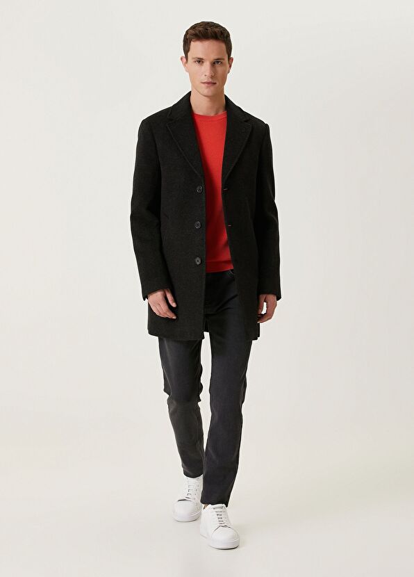 Beymen Club Anthracite Wool Cashmere Coat - 1