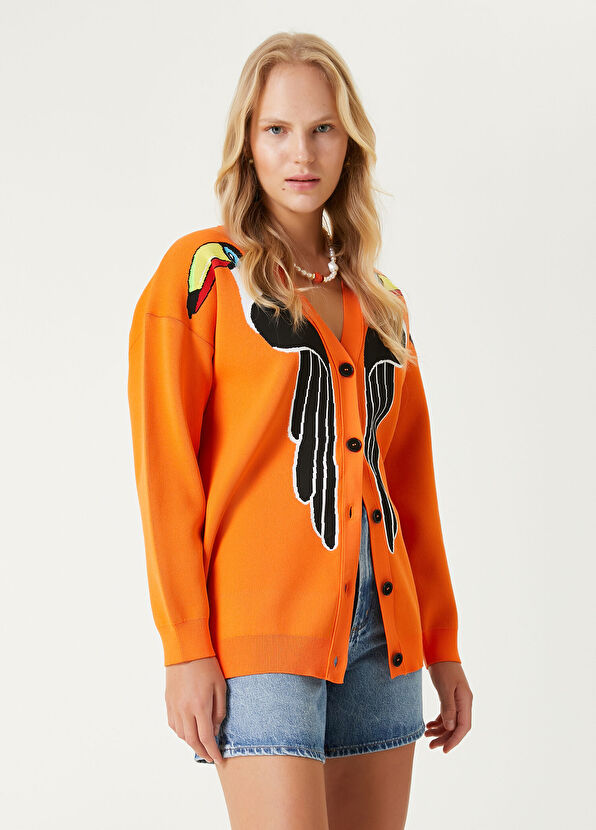 Beymen Club Turuncu V Yaka Hırka - 4