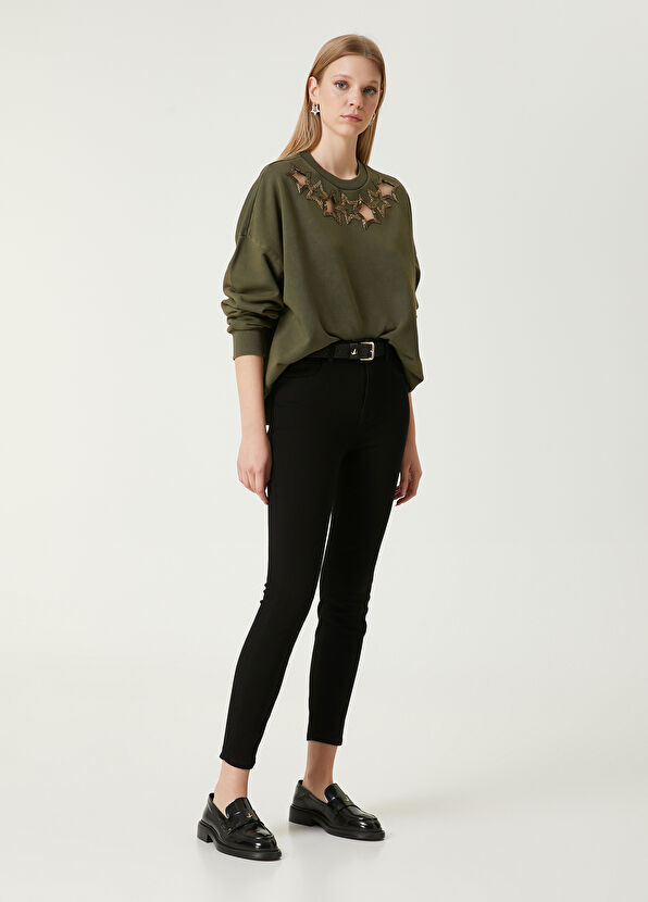 Beymen Club Khaki Star Embroidered Sweatshirt - 3