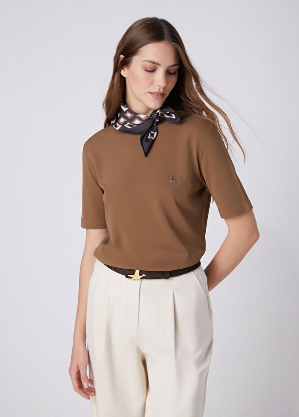 Beymen Club Brown Short Sleeve Sweater - 1