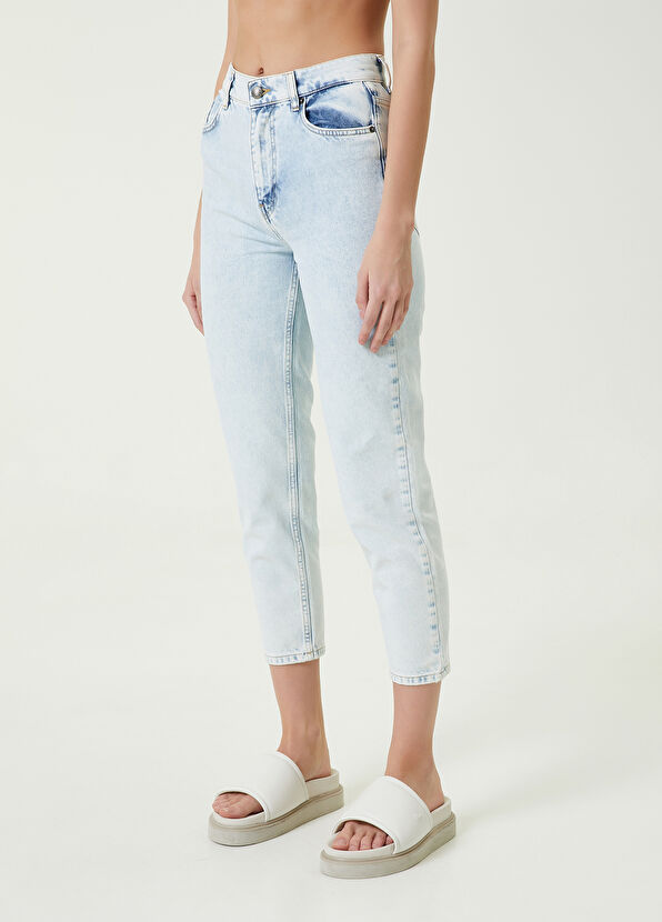 Beymen Club Slim Mom Fit Açık Mavi Jean Pantolon - 2